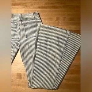 Vici Blue and White Striped Flare Pants